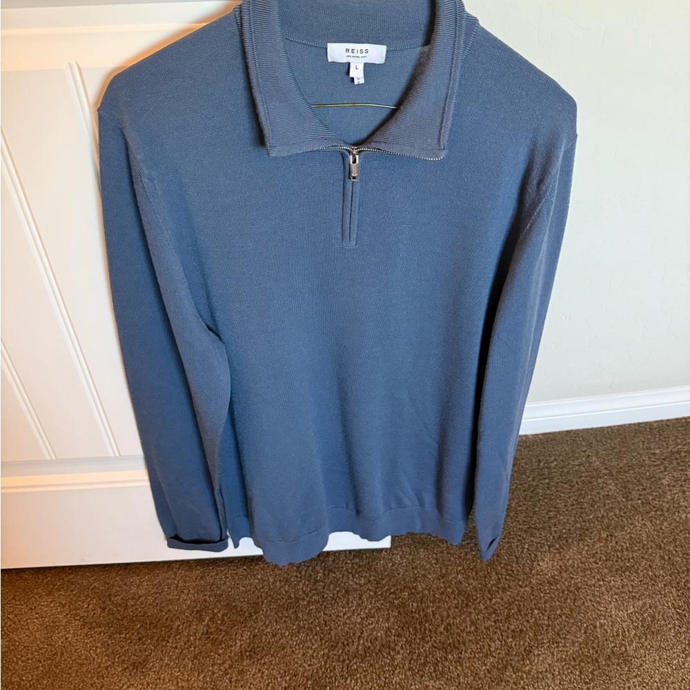 Reiss Slate Zip-Up Men's Sweater